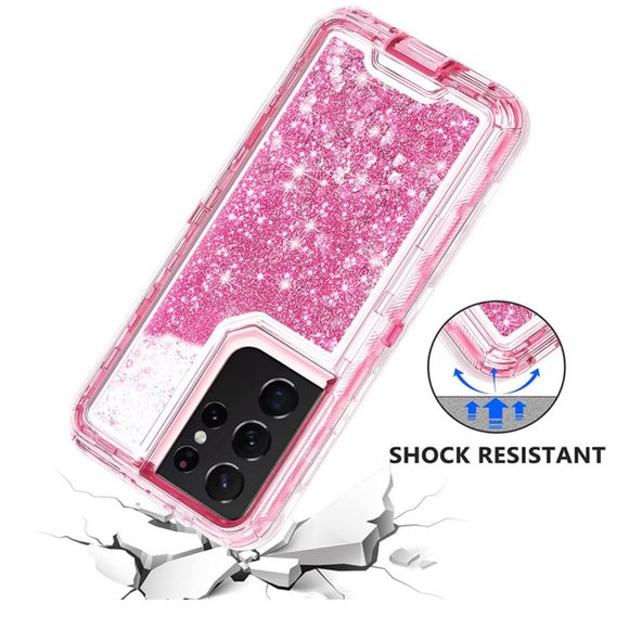 Pink glitter Quicksand Galaxy S21 ULTRA case - Picture 5 of 6